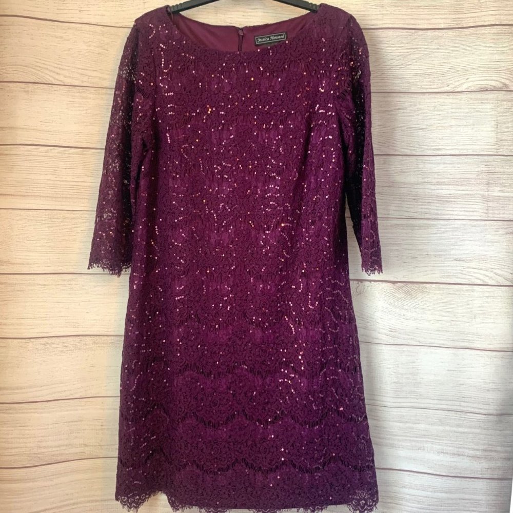 Jessica Howard Purple Lace Dress